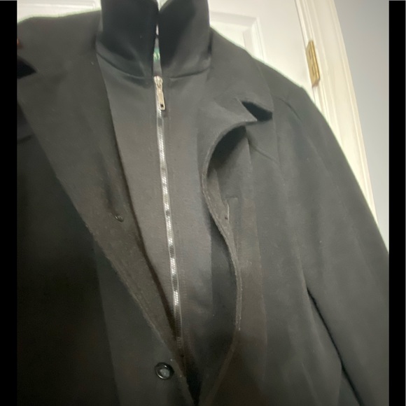 Lauren Ralph Lauren Mens Wool Coat Size 48 L Lined Insulated Zip Collared Black - Picture 10 of 10